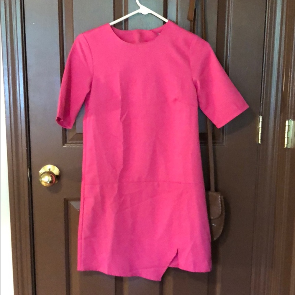 Pink cocktail slit dress